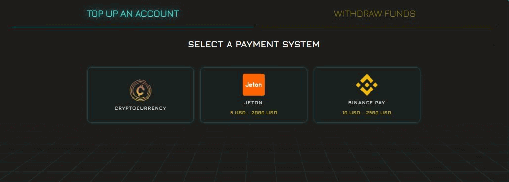 uzupełnienie konta w Winity